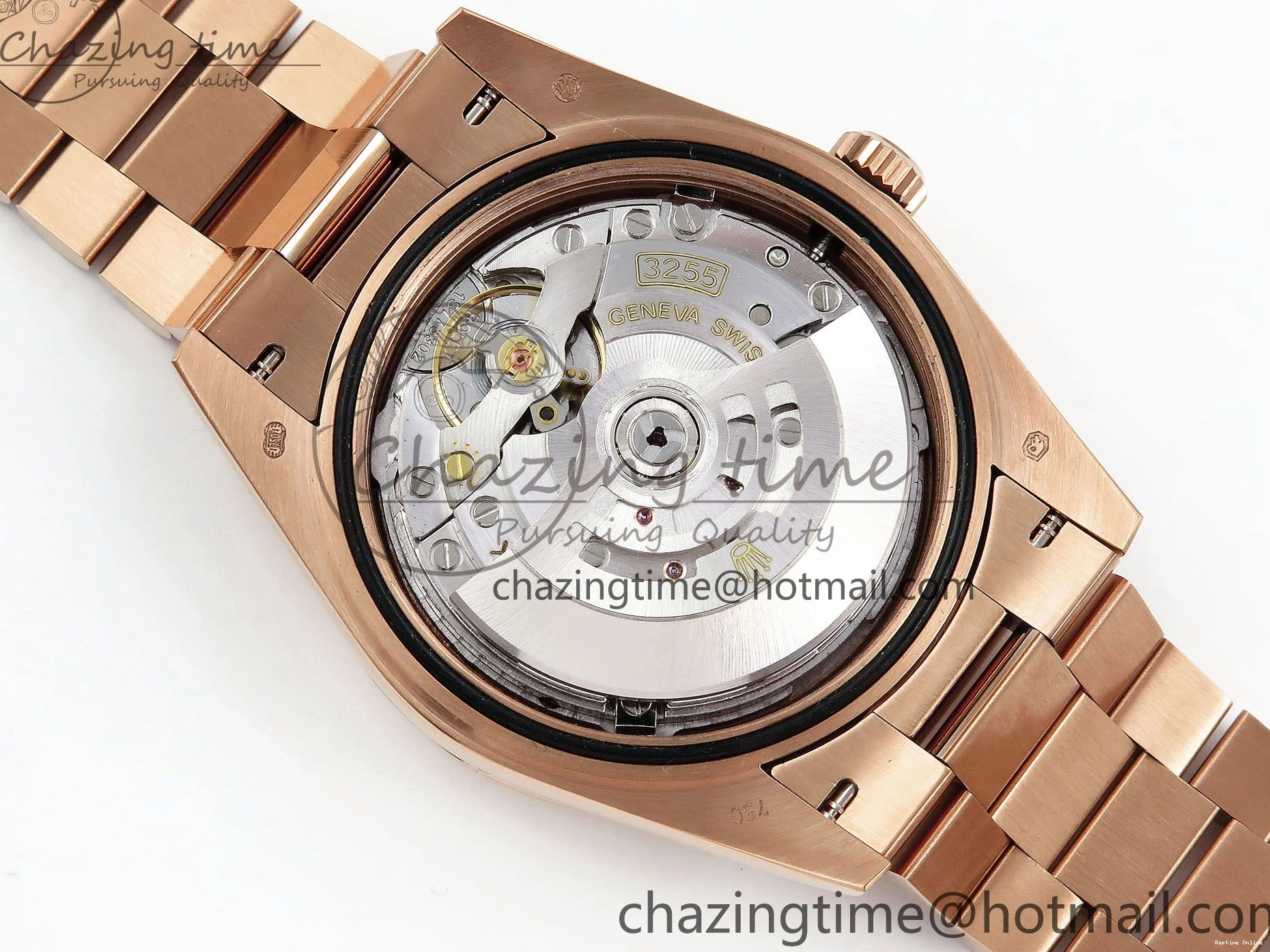0125 SunProtective Day Date 40 RG JDF 904L Steel Brown Textured Stick Dial on President Bracelet VR3255 V3 (Gain Weight) 1359
